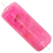 Cuentas de tubo rectas 20x8 mm en acrílico transparente - Fucsia jaspeado x10
