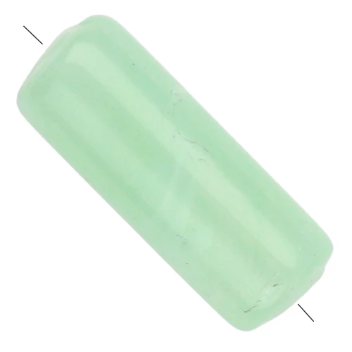 Cuentas tubo recto 20x8 mm en acrílico translúcido - Verde agua jaspeado x10