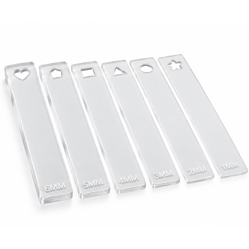 Cuñas para extender la masa polimérica - de 1 mm a 6 mm - Transparentes x12