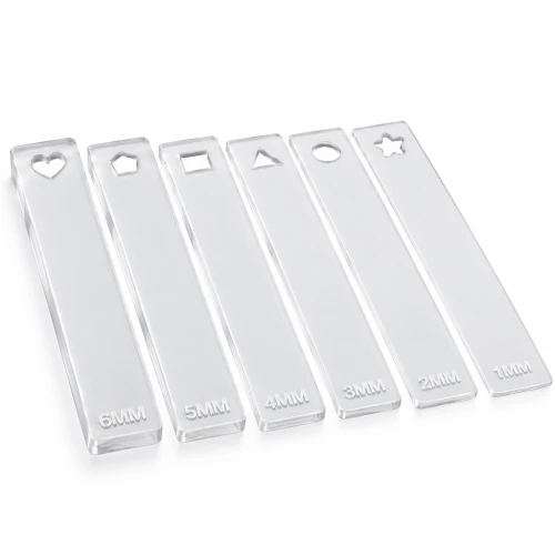 Cuñas para extender la masa polimérica - de 1 mm a 6 mm - Transparentes x12