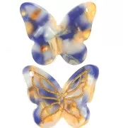 Colgante Mariposa 23x27,5 mm Acetato - Carey - Azul - Naranja x1