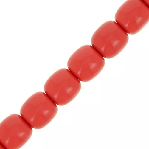 Cuentas de tubo de resina opaca 11,5x11 mm - Rojo x37cm