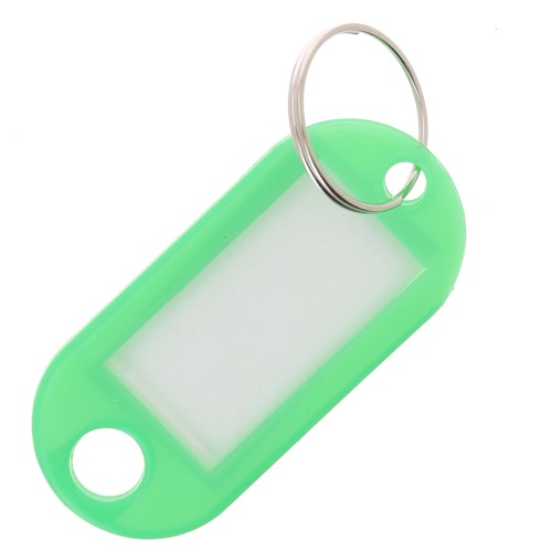 Llavero de plástico con etiqueta 50x22 mm para bolsa grigri - Verde x1