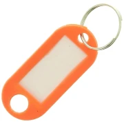 Llavero de plástico con etiqueta 48,5x22 mm para bolsa grigri - Naranja x1