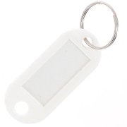 Llavero de plástico con etiqueta 50x22 mm para bolsa grigri - Blanco x1