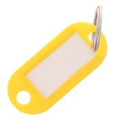 Llavero de plástico con etiqueta 50x22 mm para bolsa grigri - Amarillo x1