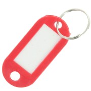 Llavero de plástico con etiqueta 50x22 mm para bolsa grigri - Rojo x1
