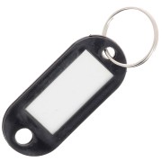 Llavero de plástico con etiqueta 50x22 mm para bolsa grigri - Negro x1