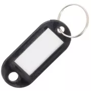 Llavero de plástico con etiqueta 50x22 mm para bolsa grigri - Negro x1