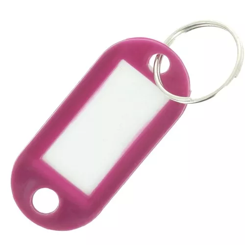 Llavero de plástico con etiqueta 50x22 mm para bolsa grigri - Ciruela x1