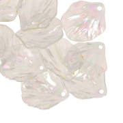 Lentejuelas de pétalos de flores curvadas de 19x16 mm en acrílico - Transparente AB x12