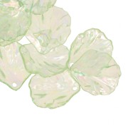 Pétalos de flor curvados 20x17 mm en acrílico transparente - Verde AB x12