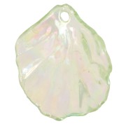 Pétalos de flor curvados 20x17 mm en acrílico transparente - Verde AB x12