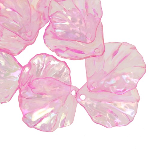 Pétalos de flor curvados 20x17 mm en acrílico transparente - Rose AB x12