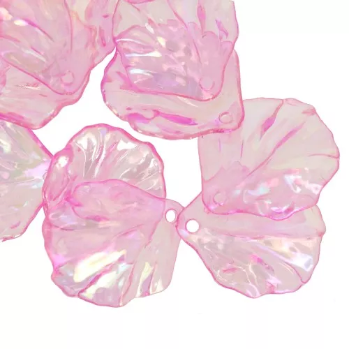 Pétalos de flor curvados 20x17 mm en acrílico transparente - Rose AB x12