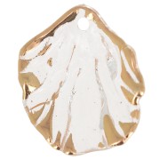 Semillas de pétalos de flores curvados 20x17 mm en acrílico - Transparente - Dorado x12