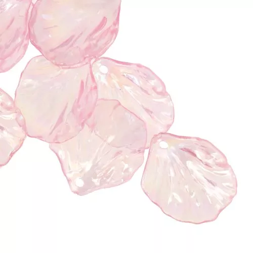 Lentejuelas pétalos de flores curvas 20x17mm acrílico transparente rosa AB x12