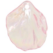 Lentejuelas pétalos de flores curvas 20x17mm acrílico transparente rosa AB x12