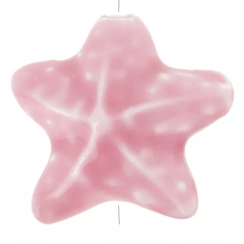 Perla estrella de mar de cerámica 19x21 mm - Rosa x1