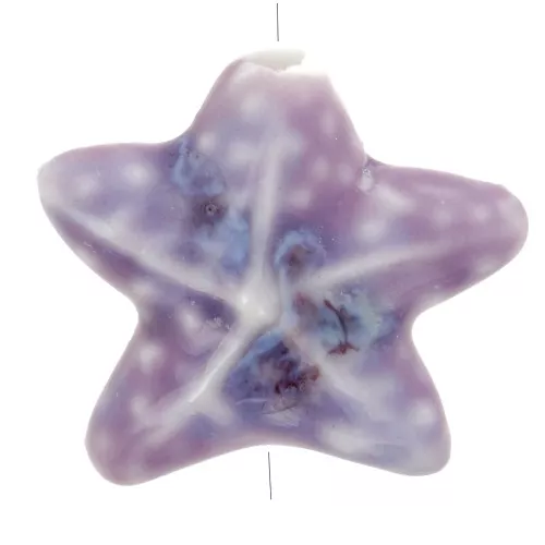 19x21 mm perla estrella de mar de cerámica - Violeta jaspeado x1