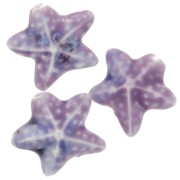 19x21 mm perla estrella de mar de cerámica - Violeta jaspeado x1