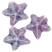19x21 mm perla estrella de mar de cerámica - Violeta jaspeado x1