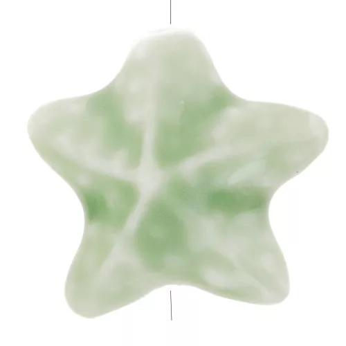 Perla estrella de mar de cerámica 19x21 mm - Verde claro x1