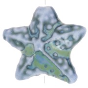 Perla estrella de mar de cerámica 19x21 mm - Azul jaspeado - Verde x1|raw }}