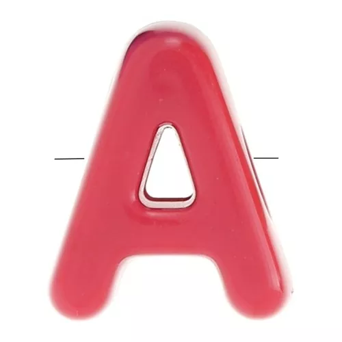 Juego de cuentas de letras acrílicas Abecedario 21x17 mm - A - Multicolor x10