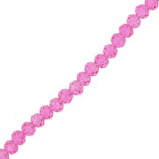 Redondas planas facetadas 4x3 mm Hot Pink x41cm|raw }}