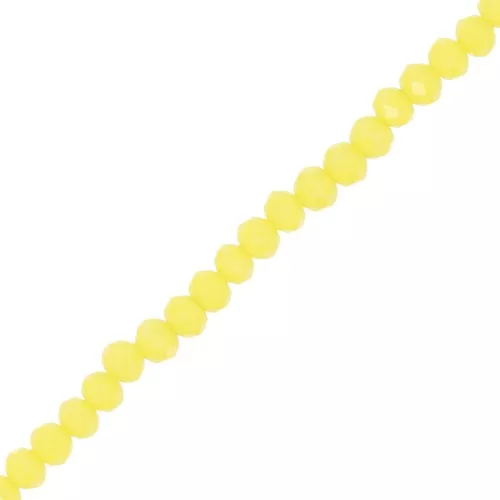Redondas planas facetadas 4x3.5 mm Amarillo Opaco x40cm