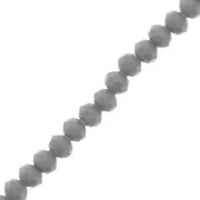 Perles rondelles facettées - rondes aplaties 6x5 mm - Gris Opaque x40cm