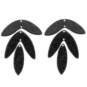 Lote de 6 colgantes de hojas acrílicas de 62x45 mm para montar - Brillo negro|raw }}