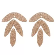 Colgante - Dije - Lote de 6 colgantes de hojas acrílicas de 62x45 mm para montar - Brillo bronce Lote de 6 colgantes de hojas acrílicas de 62x45 mm para montar - Brillo bronce