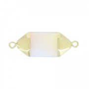 Separador punta hexágono 2 anillas 38 mm Opal/Dorado x1