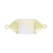 Separador punta hexágono 2 anillas 38 mm Opal/Dorado x1