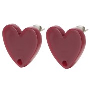 Ganchos pendientes corazón acrílico 14x15,5 mm - Burdeos x2|raw }}