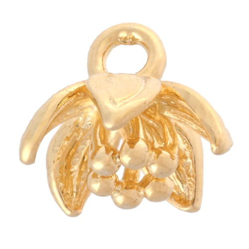Dije de flor 8x9 mm Dorado con oro fino x1