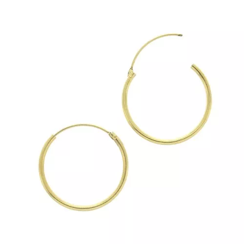 Pendientes de aro 14 mm - del hilo 1,3 mm - Dorado x2