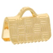 Puntas de crimpado decoradas 10 mm Dorado x4