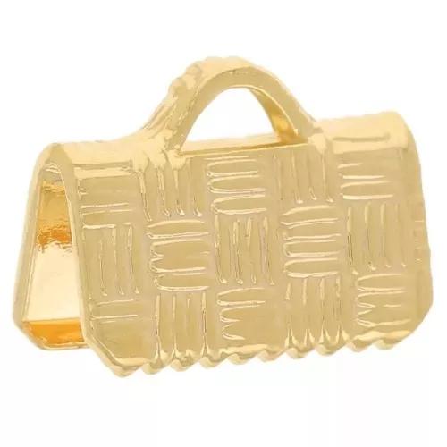 Puntas de crimpado decoradas 10 mm Dorado x4