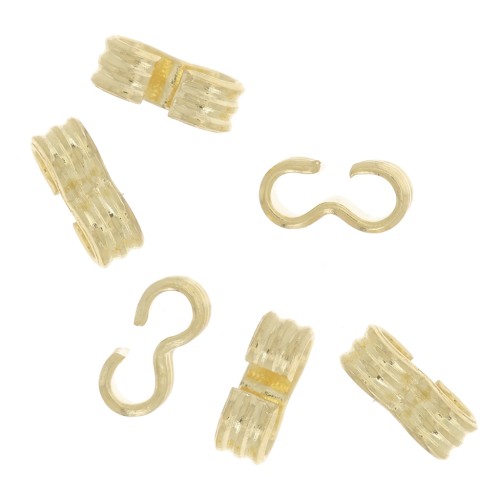 Enlaces rápidos conector doble 5,5x2 mm Dorado x65