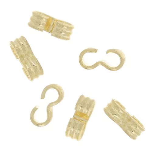 Enlaces rápidos conector doble 5,5x2 mm Dorado x65