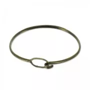 Pulsera jonc ovalado gancho 50x62 mm bronce x1