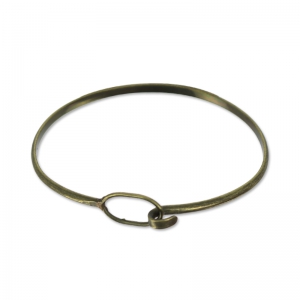 Pulsera jonc ovalado gancho 50x62 mm bronce x1