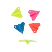 Dije teñida avión origami 19 mm Azul Fluo x1