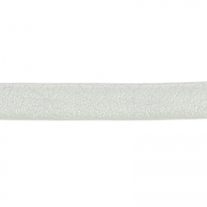 Cordón cuero reconstituido plano doble 3 mm plateado satinado x1m