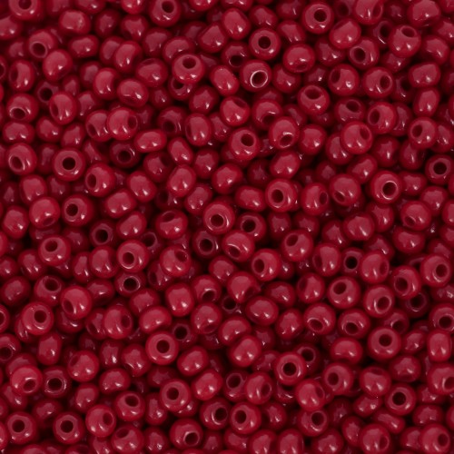 Cuentas de Rocalla Preciosa 11/0 de 2 mm - Rojo coral opaco x 20 g