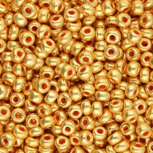 Cuentas de Rocalla Preciosa 8/0, 3 mm - Terra Metallic Orange, 20 g