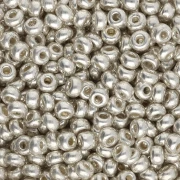 Cuentas de Rocalla Preciosa 8/0, 3 mm - Terra Metallic Beige, 20 g